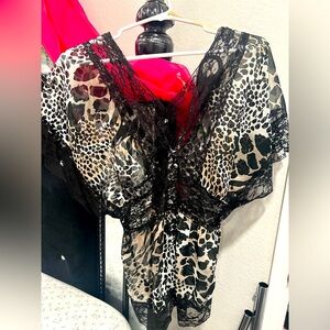 Gentle used sheer blouse sizes L